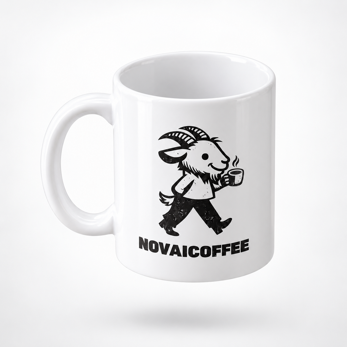 Taza de cerámica blanca Novaicoffee